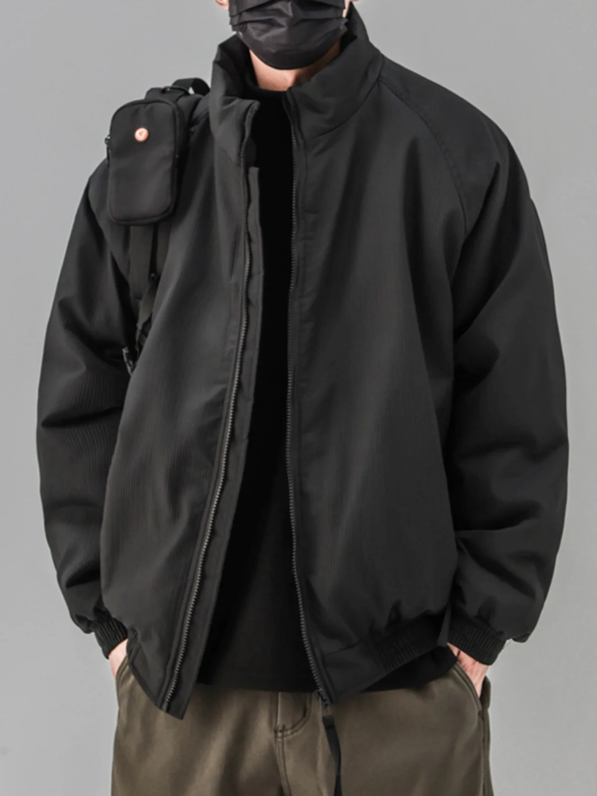 

Мужская зимняя утепленная хлопковая куртка свободного кроя с воротником-стойкой, усиленная теплоизоляция, в японском ретро-стиле, длинный рукав, застежка-молния