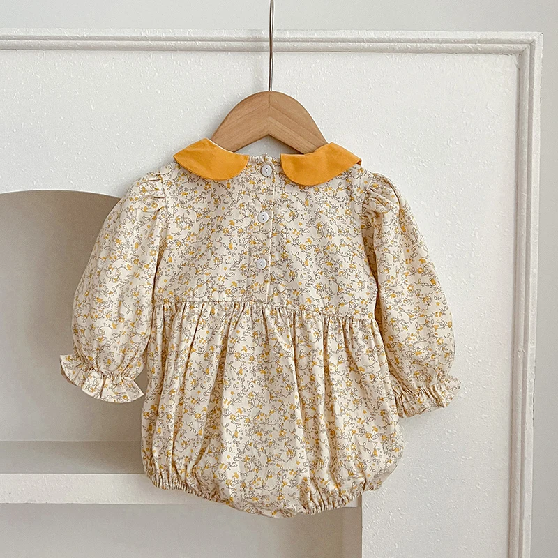 Fashion Infant Clothing Baby Girl Clothes For 0-2Y Autumn Soft Cotton Newborn Romper Flower Baby Girl Long Sleeves Romper