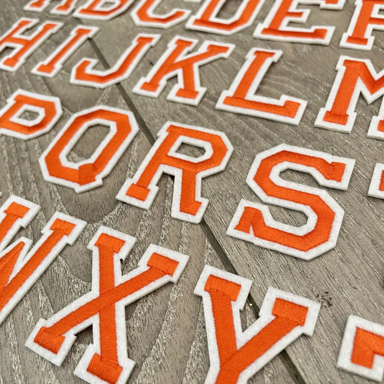 5CM Orange Letter Patches Embroidered Patch Iron on For Clothing DIY Accessories Alphabet ABCD EFG HIJK LMN OPQ RST UVW XYZ