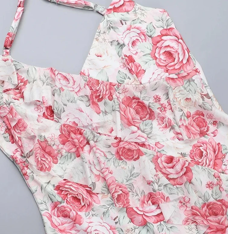 Abito da donna con stampa floreale Cami Abito elegante senza maniche con orlo diviso Abbigliamento da donna