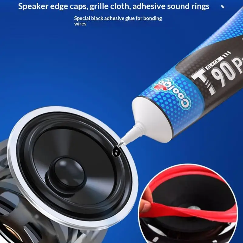 1Pcs 18ml 55ml Foam Side Dust Cap Rubber Edge Cone Basin Strong Adhesive Black Loud Speaker Repair Glue