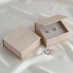 20PCS Luxury Small Magnetic Closure Paperboard Ring Necklace Jewelry Gift Packaging Box with Logo for Wedding, Birthday, Holiday
