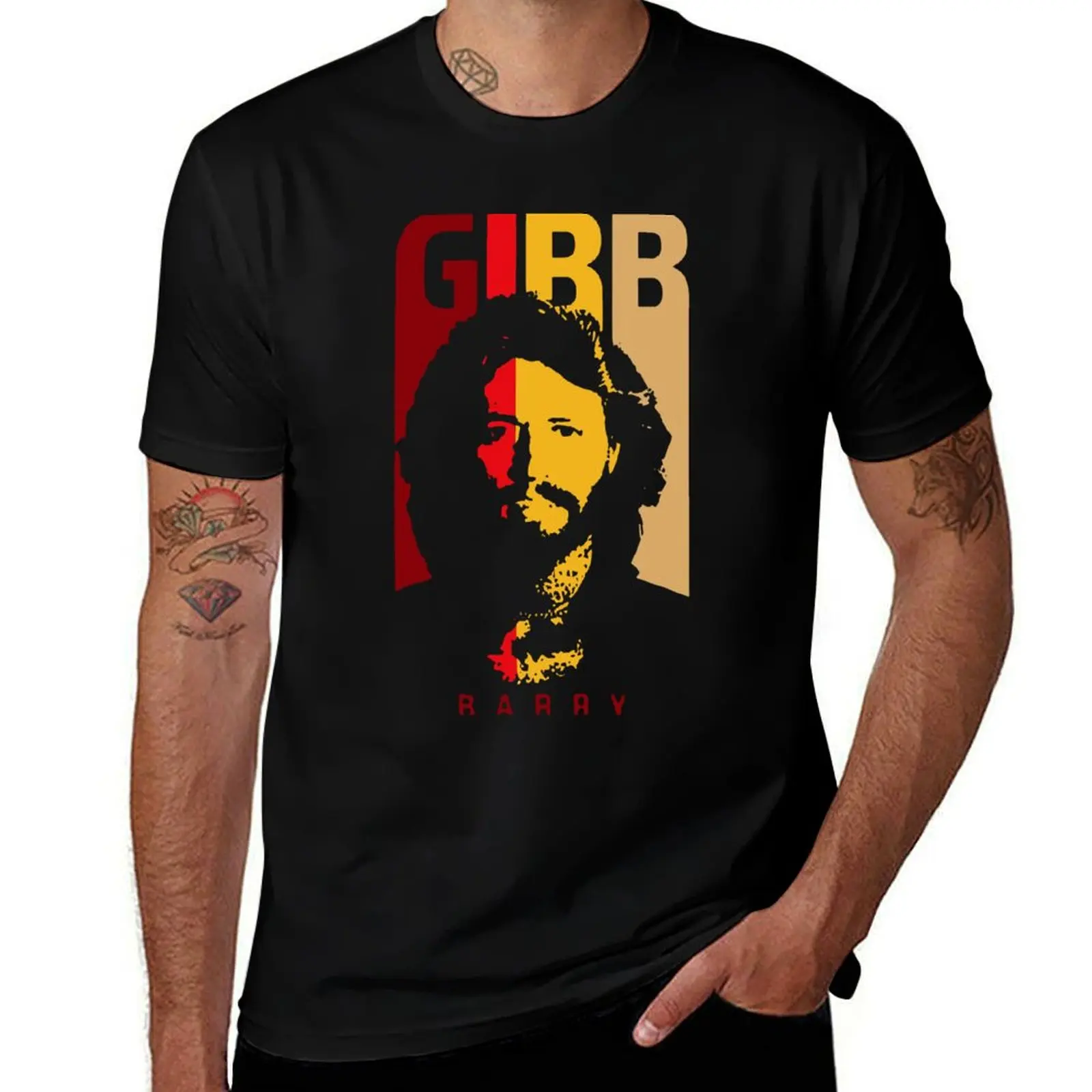 ANDY GIBB FUNNY BARRY GIBB T-Shirt new edition animal prinfor boys black t-shirts for men