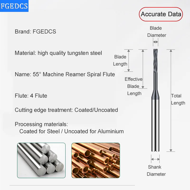 1.01mm to 1.09mm Carbide Machine Reamer Spiral Flute High Precision Tolerance Chucking Metal Cutter CNC 1.02 1.04 1.06 3MM Shank