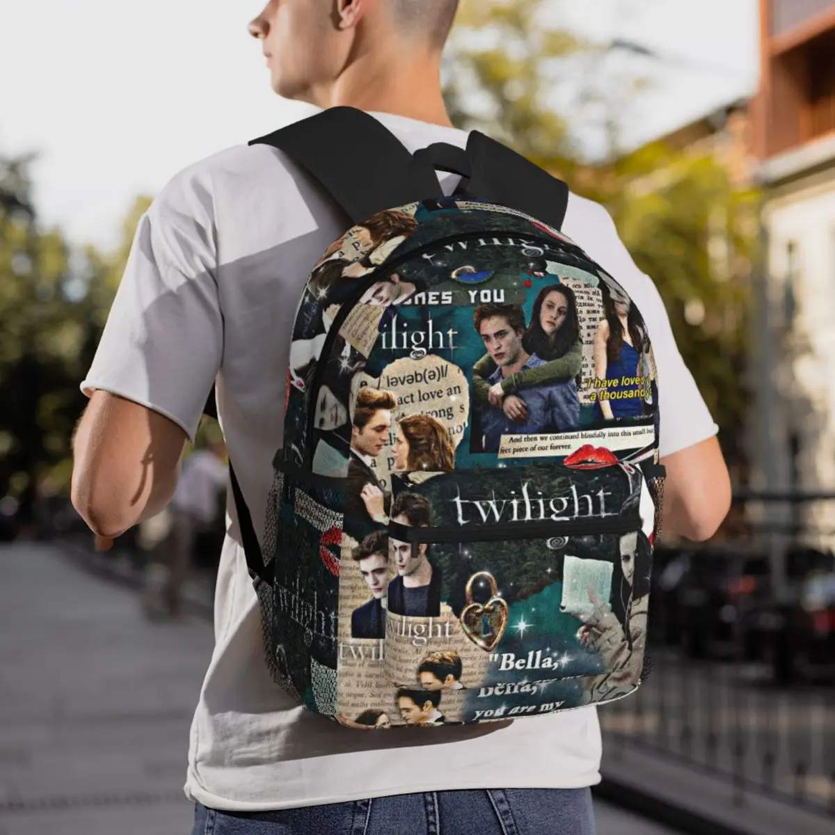 

Edward Cullen Twilight Backpack Daypack Large Capacity Children BookBag School Bag Shoulder Bags for Men Women