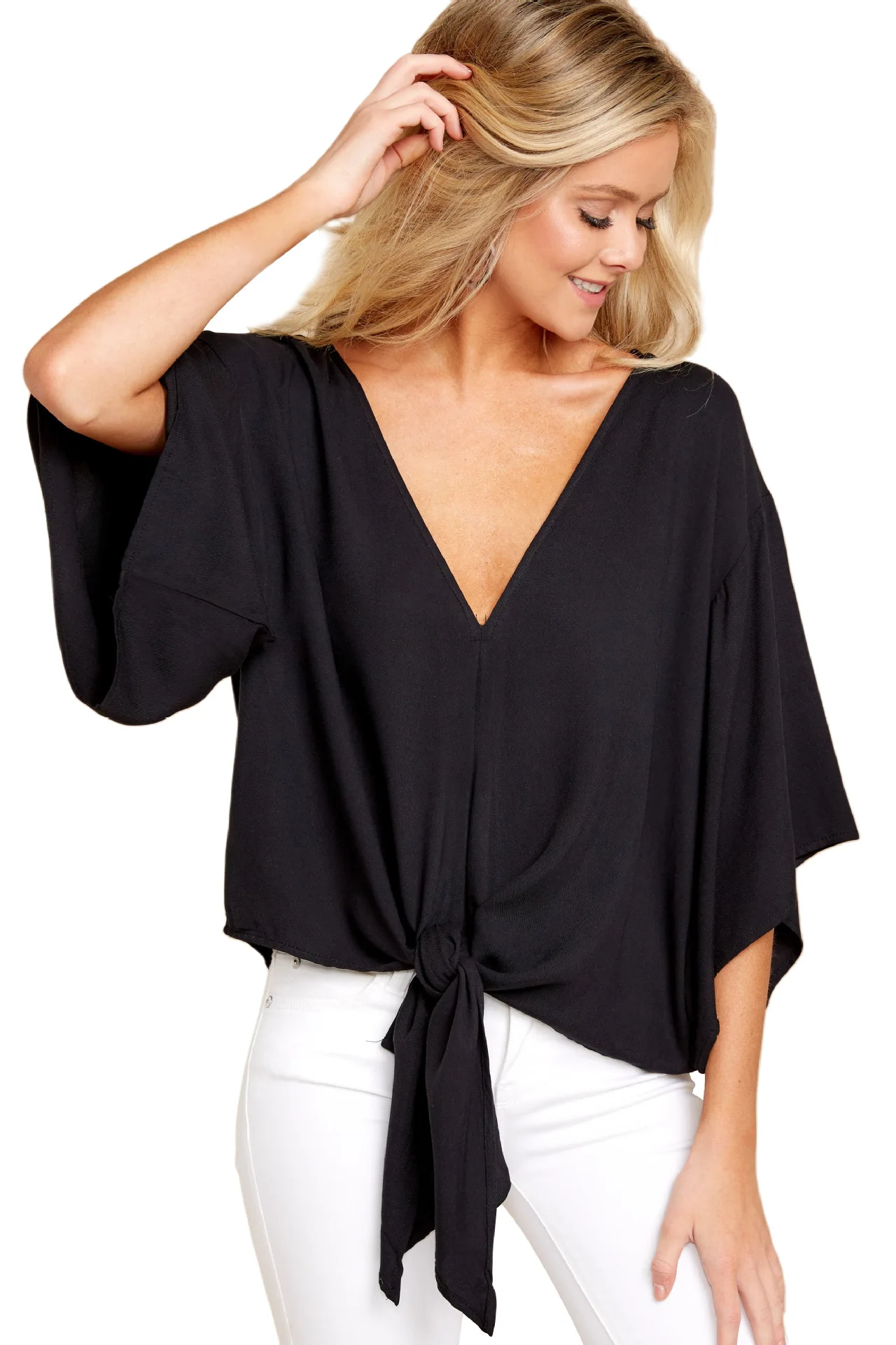 Plus Size Women's Casual V-Neck Blouse Printed Leopard Office Lady Fashion New Arrival Trendy Comfortable image 2