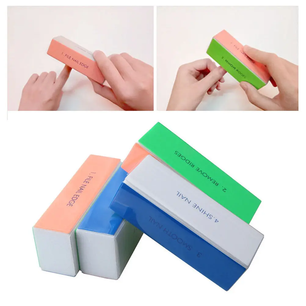 

20Pcs Professional Nail Buffer Sponge File Block 4-in-1 for Natural False Nails Extensions Buffing Polishing Smoothing Nail Art
