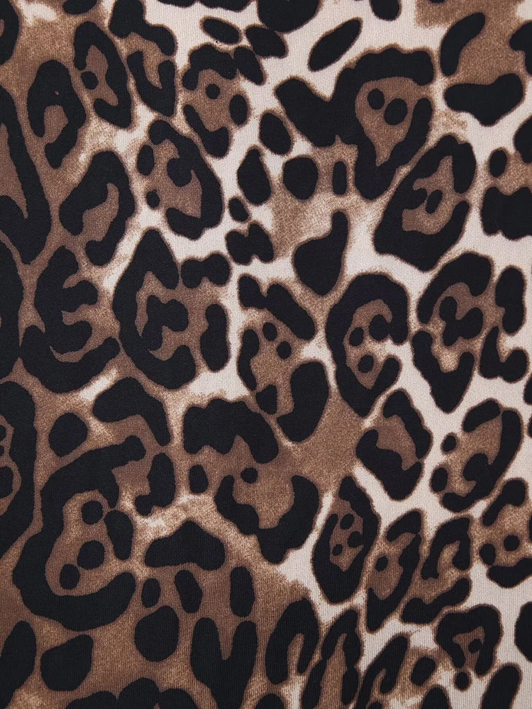 YERMORA falda de medio cuerpo informal con estampado de leopardo y cintura alta elástica para mujer moda tendencia suelta Primavera Verano 2025 nuevo A474