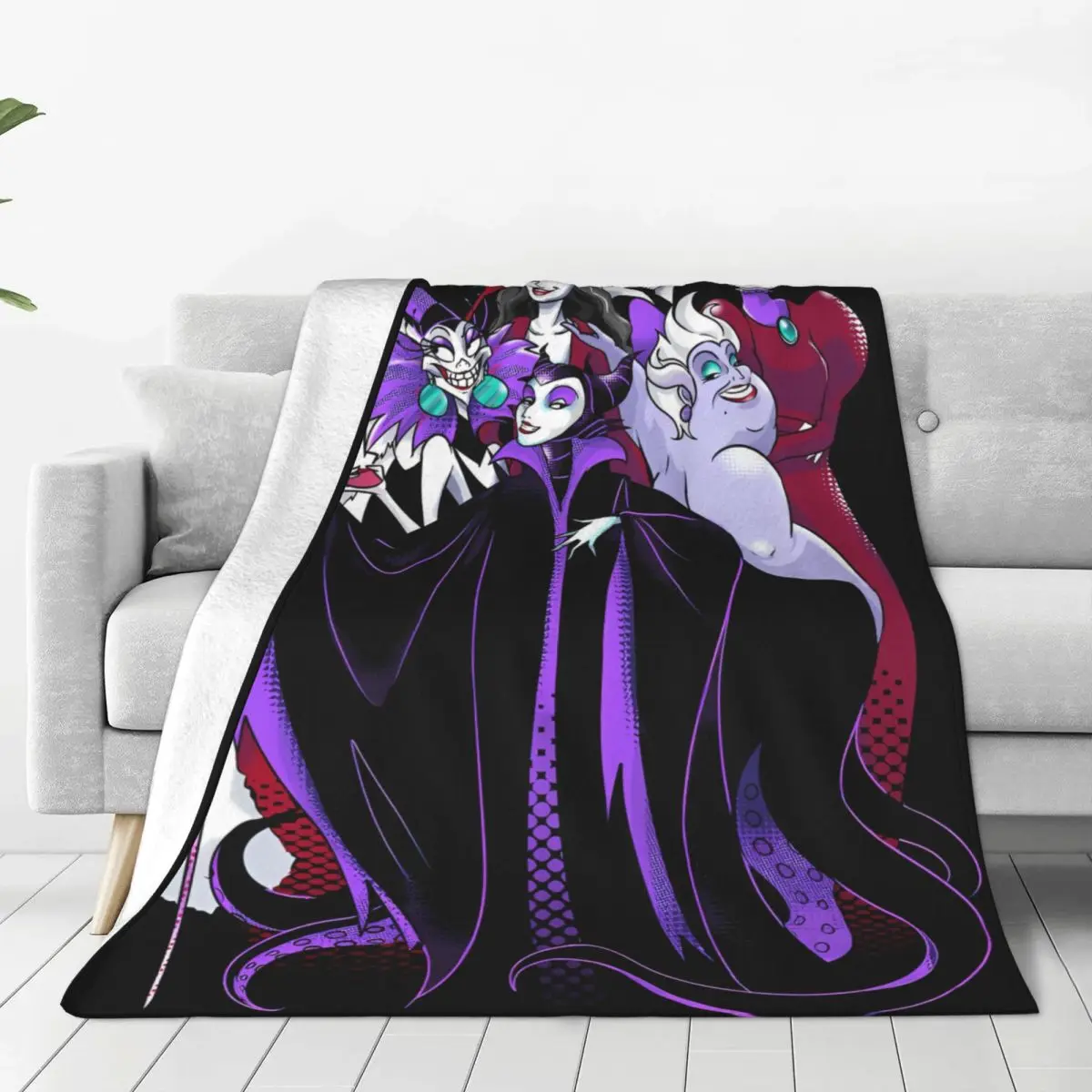 Halloween Villains Cartoon Flannel Blankets Soft Durable Throw Blanket for Couch Bed Decorative Graphic Bedspread Sofa Bed Cover