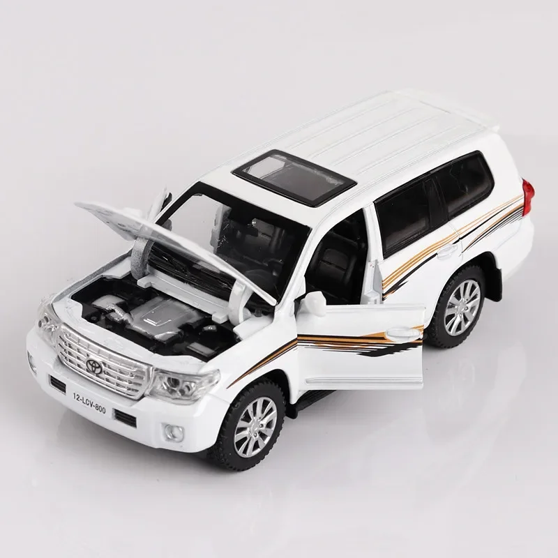 Simulation 1:32 Model for Toyota LAND CRUISER Vehicles Alloy Diecast Car Model Toys with Pull Back Sound Light Children Kids