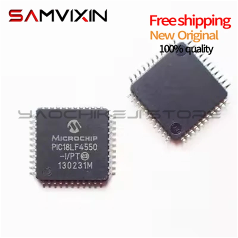 10PCS/LOT PIC18F4550-I/PT PIC18F4550 18F4550 TQFP44 chip New original free shipping