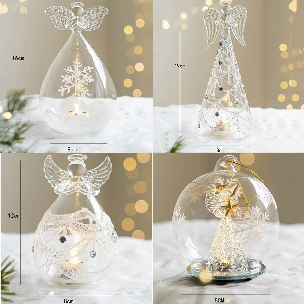 New Glass Angel Fairy Glass Light Transparent Fairy Design Kawaii Decor Ornaments Nordic Night Light Home Living Room - view 6