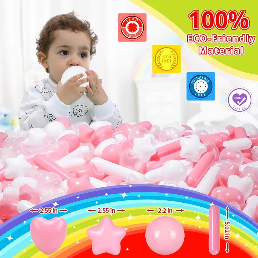 Piłeczki do basenu z kulkami, zestaw 150 kolorowych, odpornych na ścieranie plastikowych piłek do zabawy dla maluchów, piłeczki do basenu z kulkami, plastikowe zabawki do basenu z kulkami.