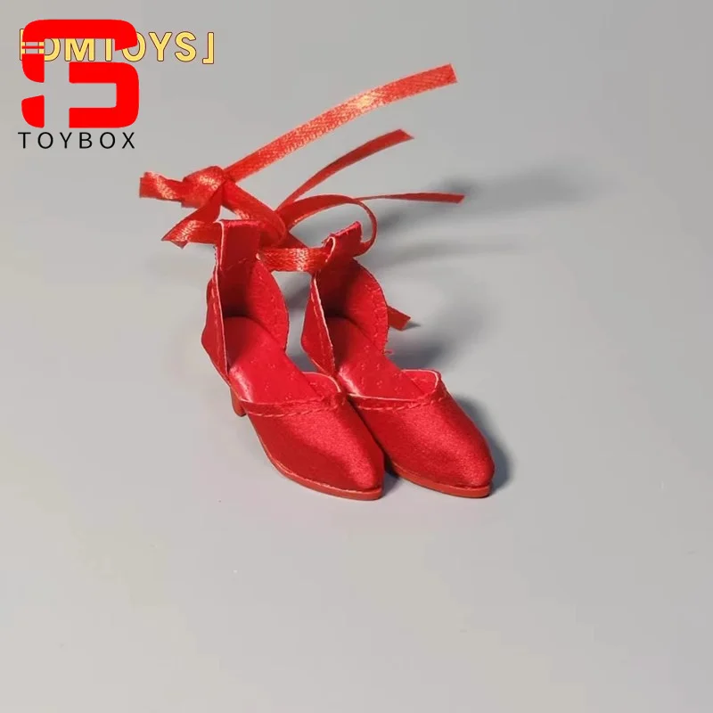 DMTOYS 1/6 مقياس أنثى مربوطة عالية الكعب أسود حذاء أحمر نموذج صالح 12 ''الجندي عمل الشكل الجسم الدمى