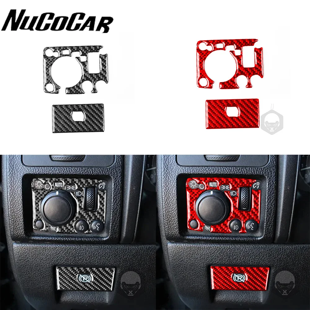 For Hummer H3 2006 2007 2008 2009 2010 Carbon Fiber Headlight Control Switch Panel Car Interior Accessories Decorative Stickers