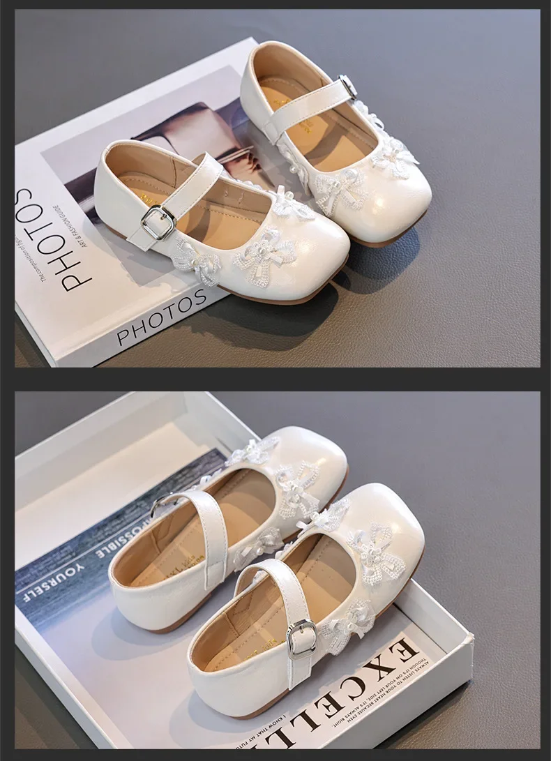 Mädchen Frühling Herbst Neue Prinzessinnen-Schuhe Weiche Sohle Rutschfest Quadratischer Schnitt PU-Leder Modische Mary Jane Schülerverschuhe – Detail 9