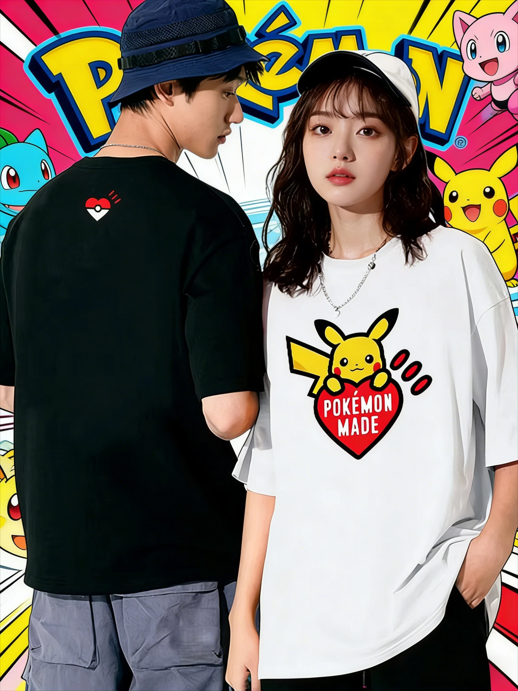 Camiseta de Verano 2026 con Estampado de Pikachu, 100% Algodón, Holgada, para Parejas y Familias, Ideal para Viajes, Juegos y Deportes, Estilo Y2K