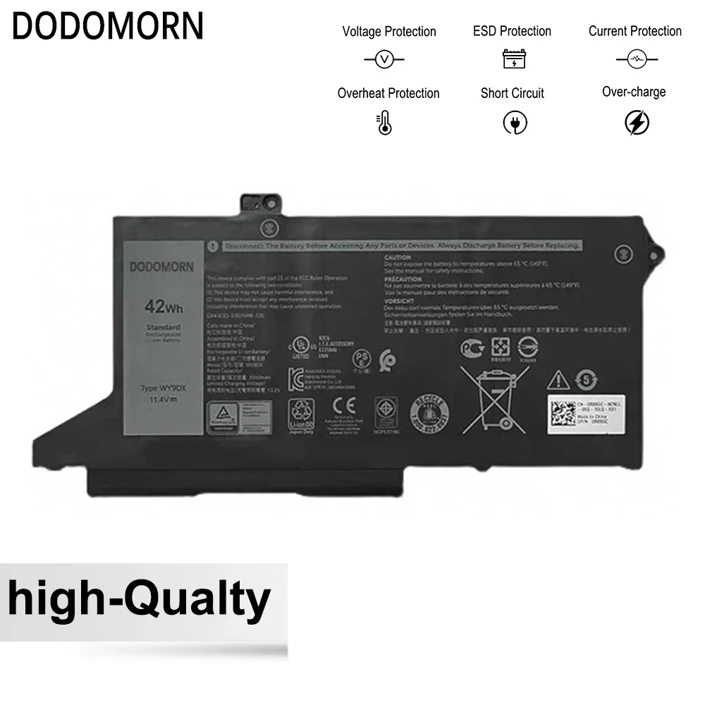 DODOMORN-Bateria do portátil para Dell, Latitude 5520, Precisão 3560, Série P104F, P137G, 01K2CF, 075X16, 0WK3F1, 41Wh, 61Wh