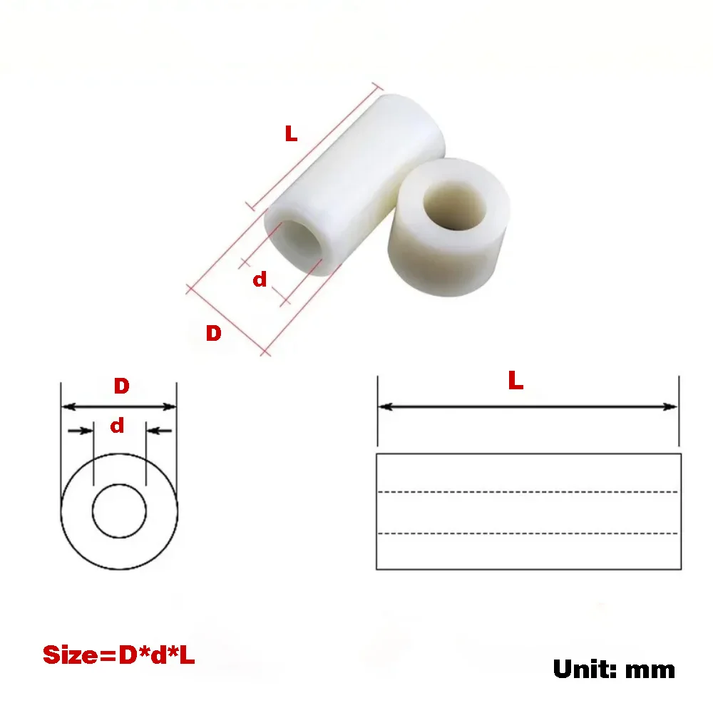 Plastic Insulation Isolation Column / Nylon Stud Pad High Washer Gasket / Circuit Board Support Column Spacer M3-M8