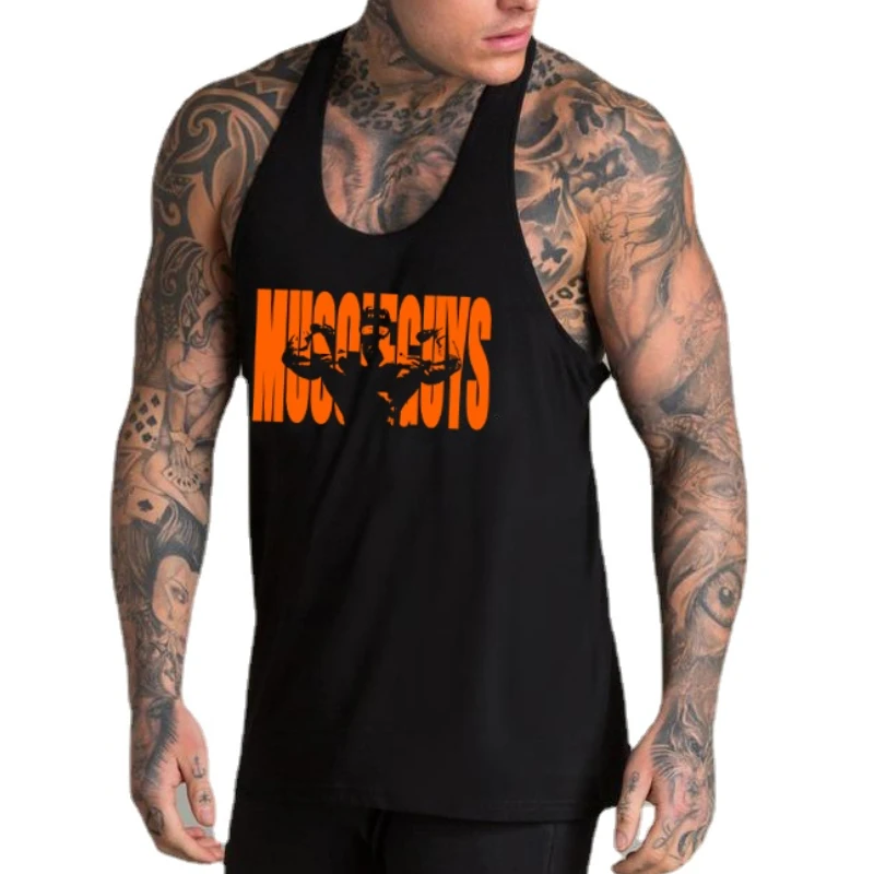 FITNESS SHARK Sports Bottoming Undershirt Men's Running Sweat-absorbing Slim-fit Stringer Vest