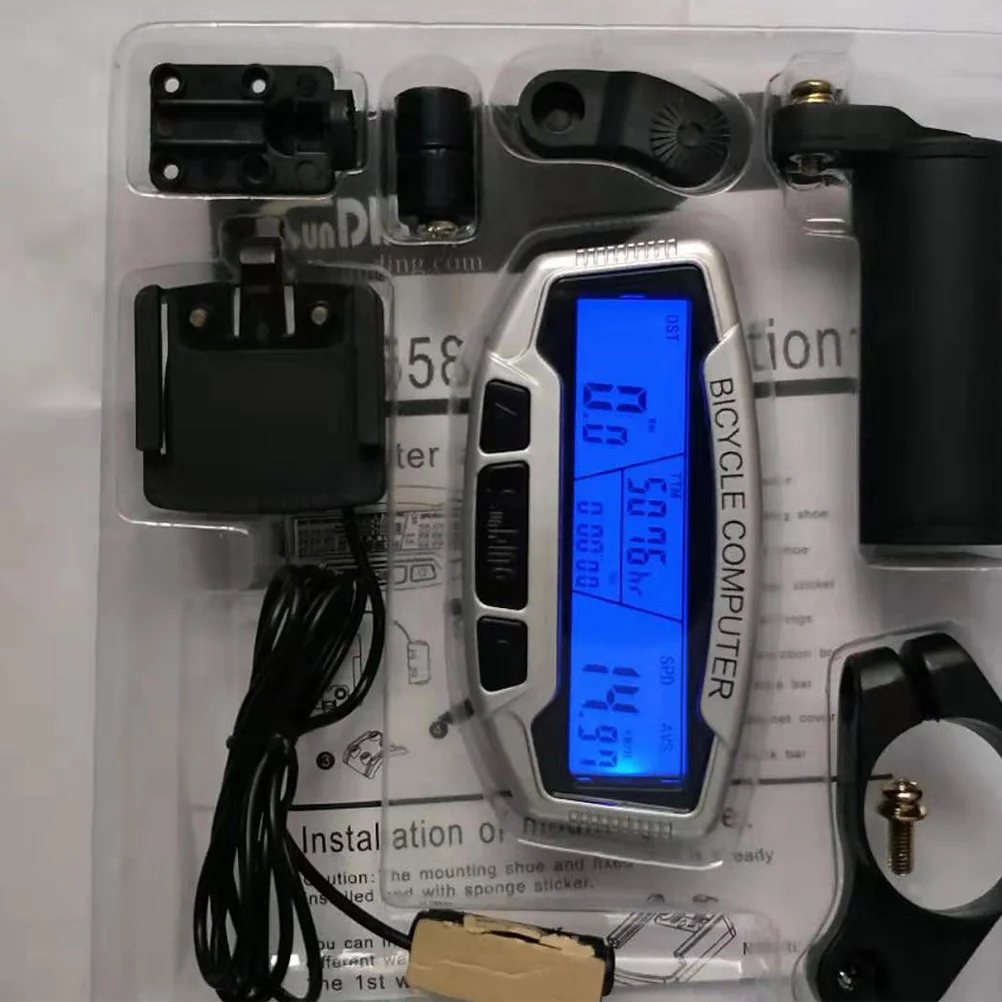 

1Pcs Night Light Bike Speedometer Digital Tachometer Cycling Computer Odometer Average Speed Calories Speedometer