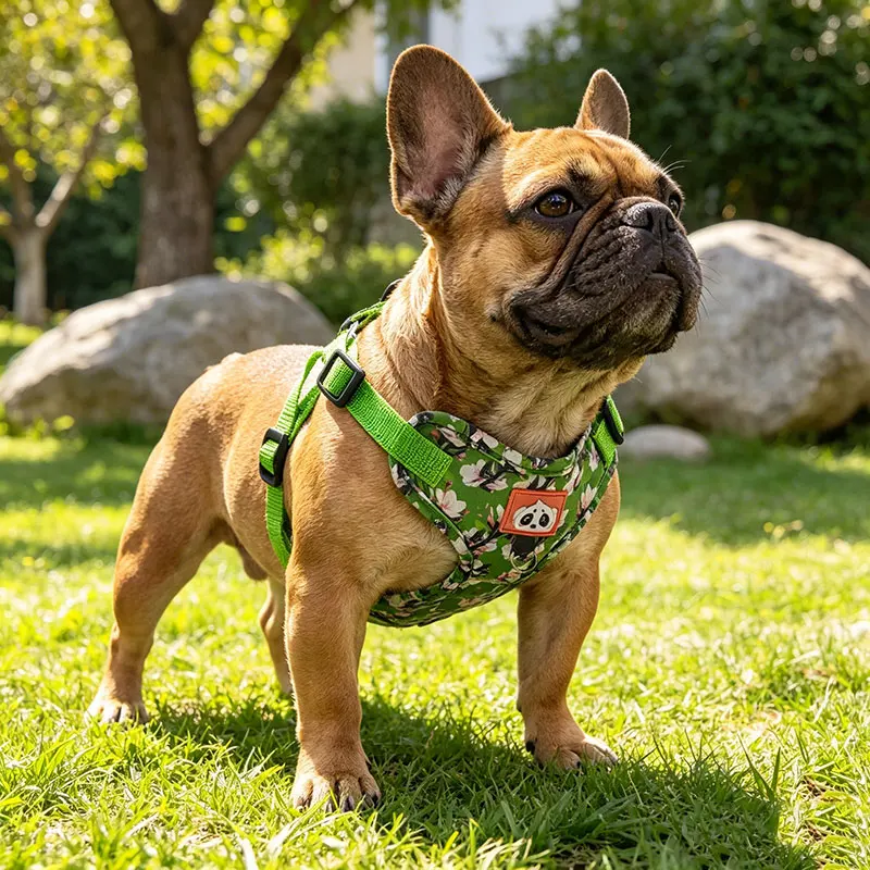 Peitoral para cão com flores, ajustável e respirável_voghion.com