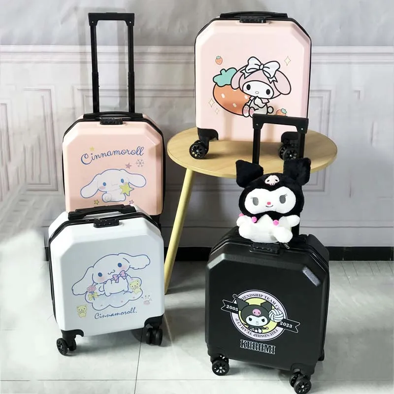 Kawaii Sanrio Kuromi Cinnamoroll moja melodia walizka kreskówka pokrowiec na wózek bagaż dziecięcy sejf na hasło przenośny walizka podróżna