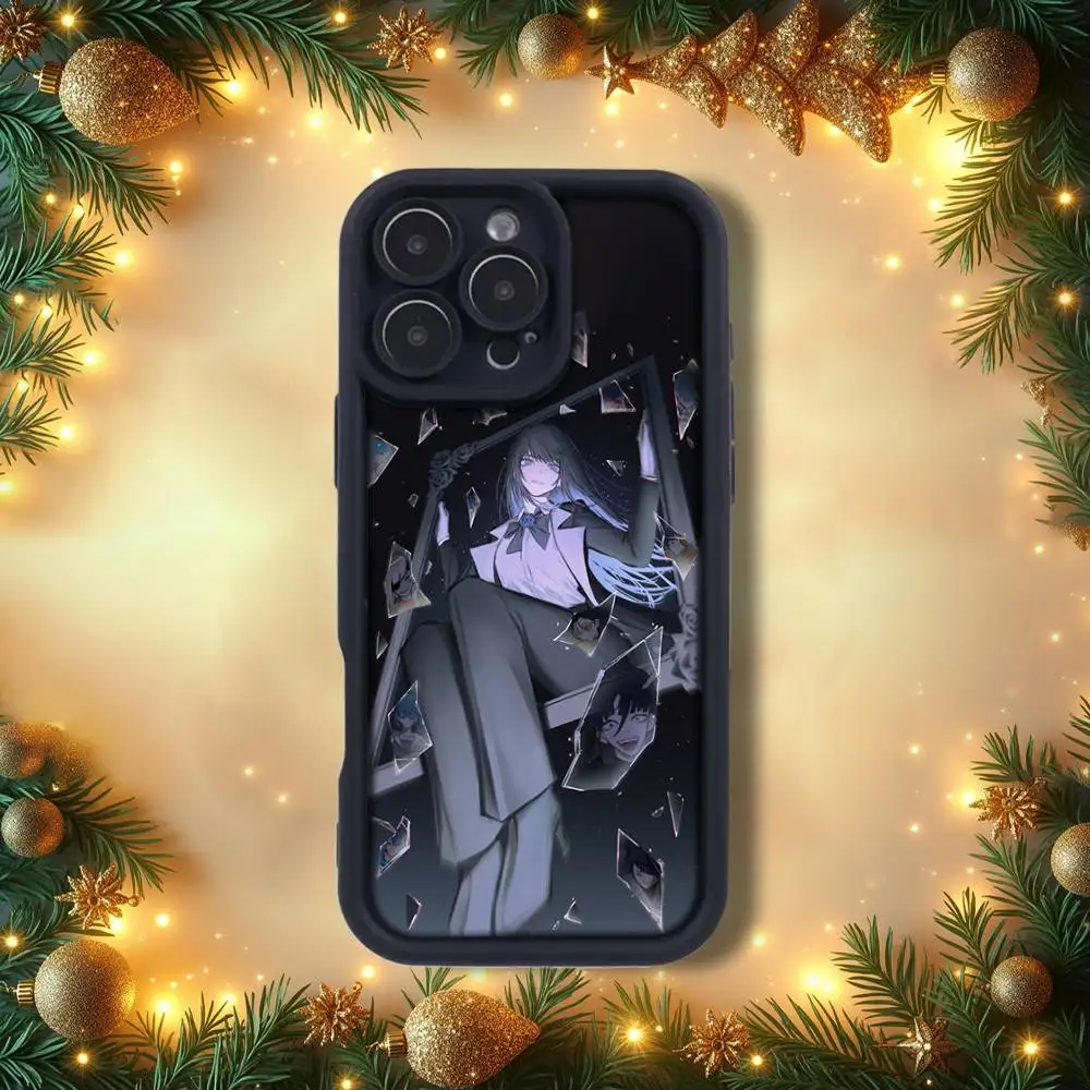 حافظة هاتف A-Ado Kyogen U-Uta الشهيرة لهواتف iPhone 14,12,17,15,11,13,16,Pro,E,Plus,Max,SE4,Air غطاء سيليكون أسود