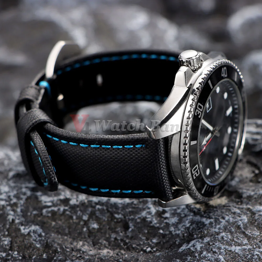 Sailcloth Nylon Watch Strap 20mm 22mm 24mm 24mm for Panerai for Omega for Seiko Band Canvas Men WristBracelet Watch Accessories view 5