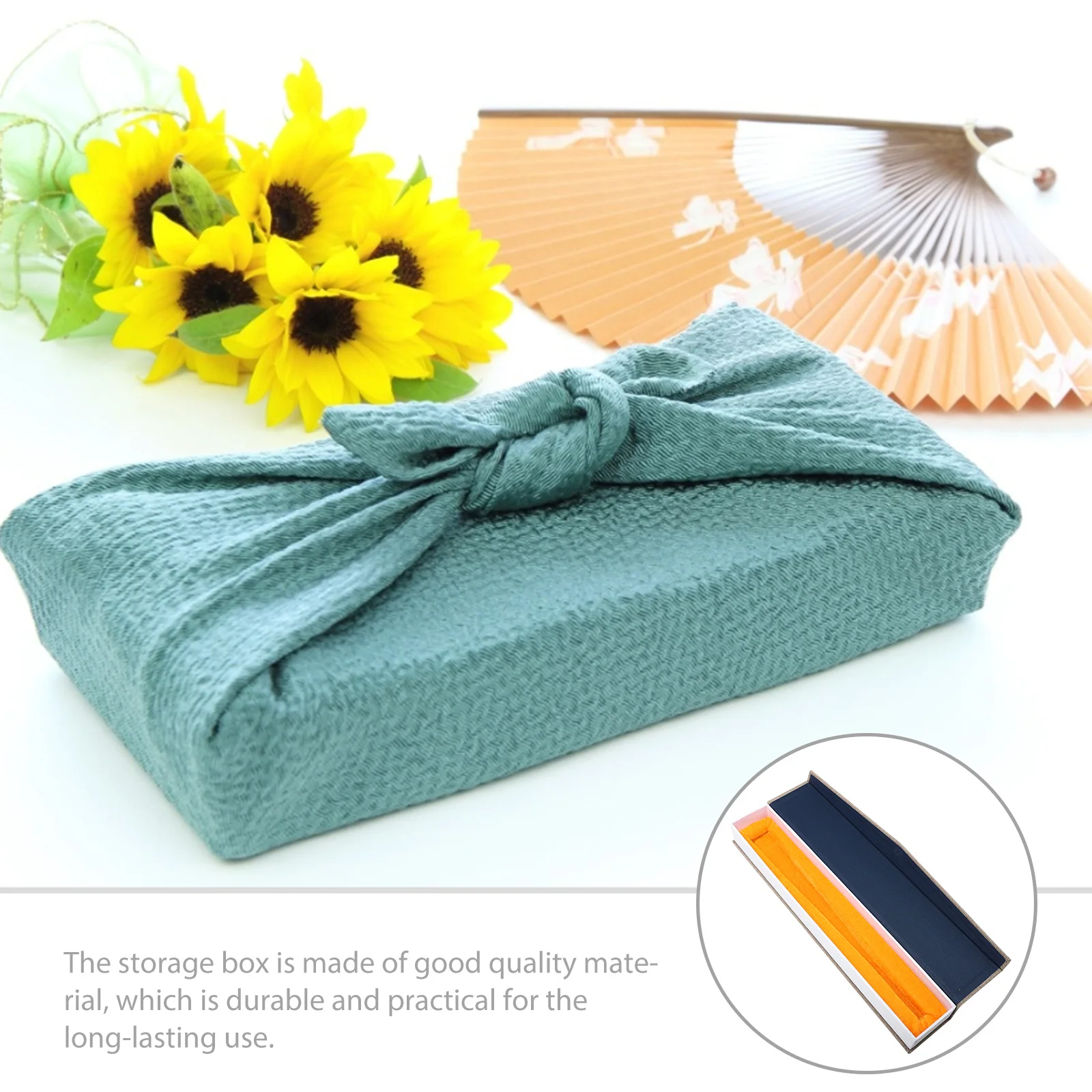 

1Pcs Chinese Style Folding Fan Box Compact Durable Paper Fan Storage Case Exquisite Tassel Decorative Holder Unique Gift