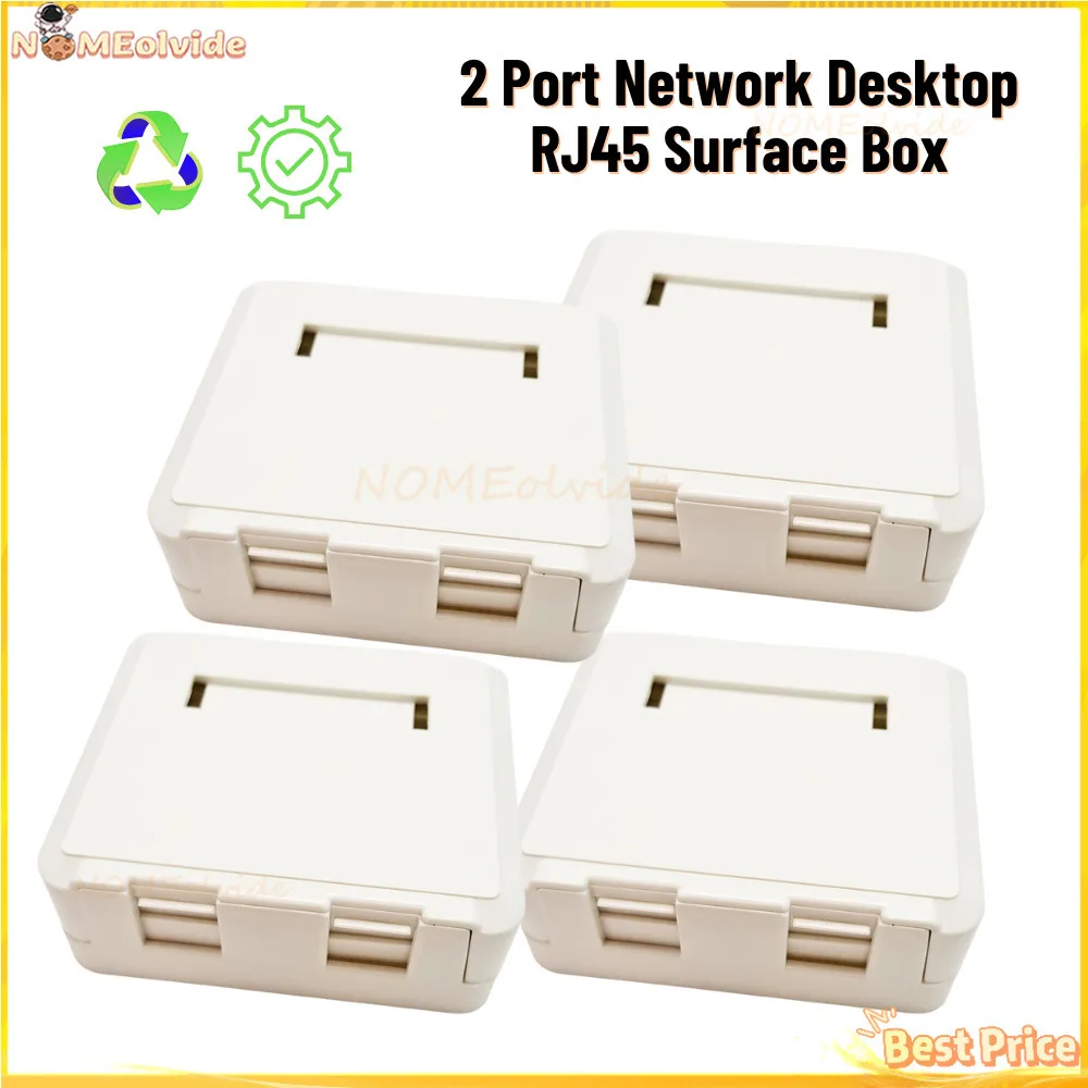 

2-портовая настольная розетка RJ45 с поверхностью для сетевой распределительной коробки Keystone Jack