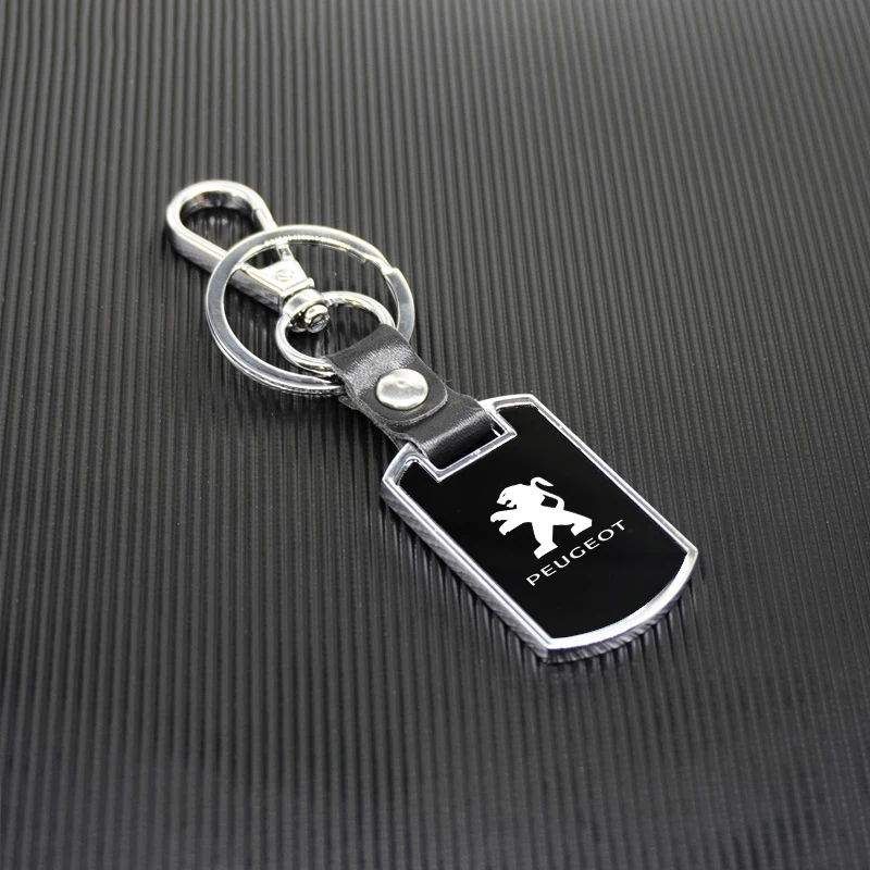 1PC Metal Car Keychain Keyring Key Holder Pendant Buckle For Peugeot 206 308 307 207 208 508 RCZ 107 406 407 2008 3008 4008 5008