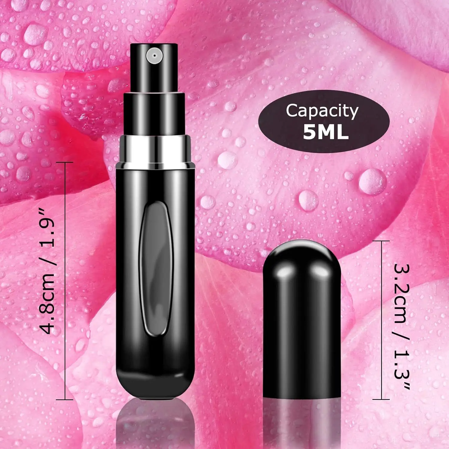 6Pcs Travel Perfume Refill Bottle Portable Mini Atomizer Refillable Spray Pump Rechargeable Empty Dispenser Cologne Sprayer