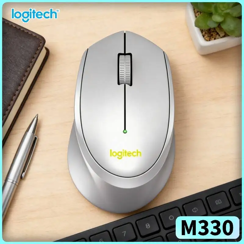 

Бесшумная беспроводная мышь Logitech M330 с удобным захватом, 2.4G USB-приемник, легкая, портативная, компактная для дома, офиса, ноутбука, ПК, рабочего стола