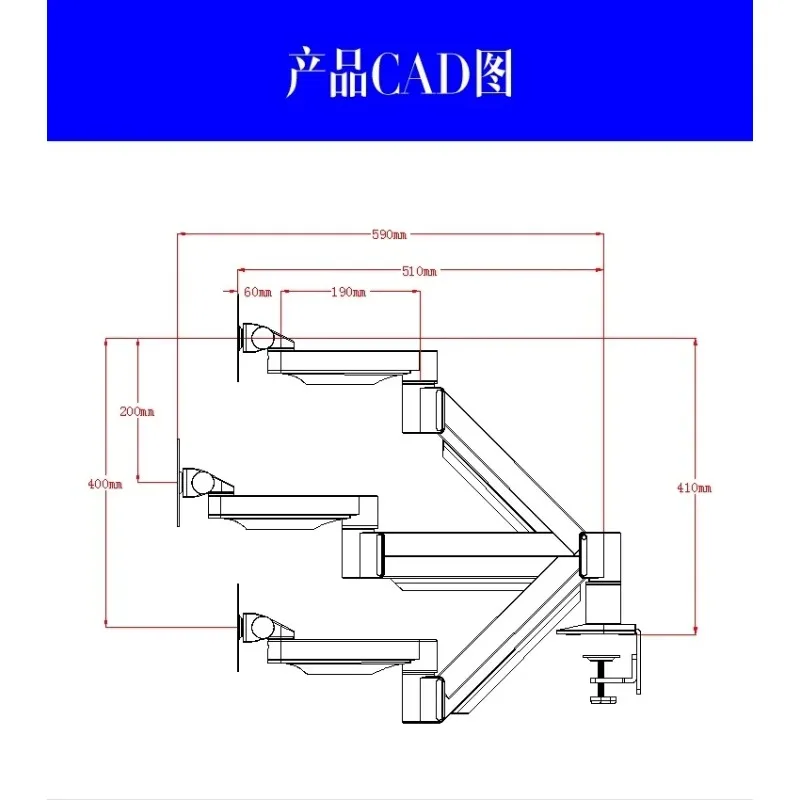 

Computer bracket, bearing version, universal rotating lifting base, desktop without holes, elevated M2Z