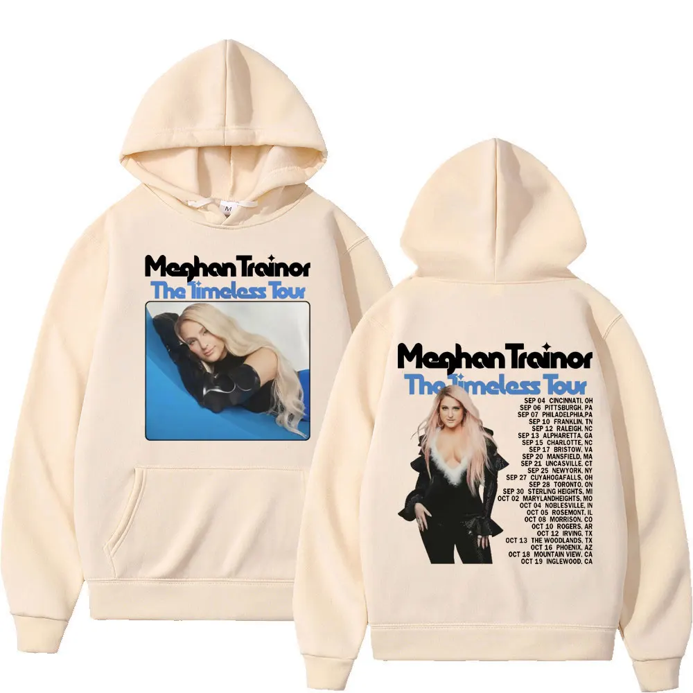 Singer Meghan Trainor Graphic Hoodies The Timeless Tour 2024 Hooded Sweatshirts Men's Women's Fashion Hip Hop Vintage Pullovers