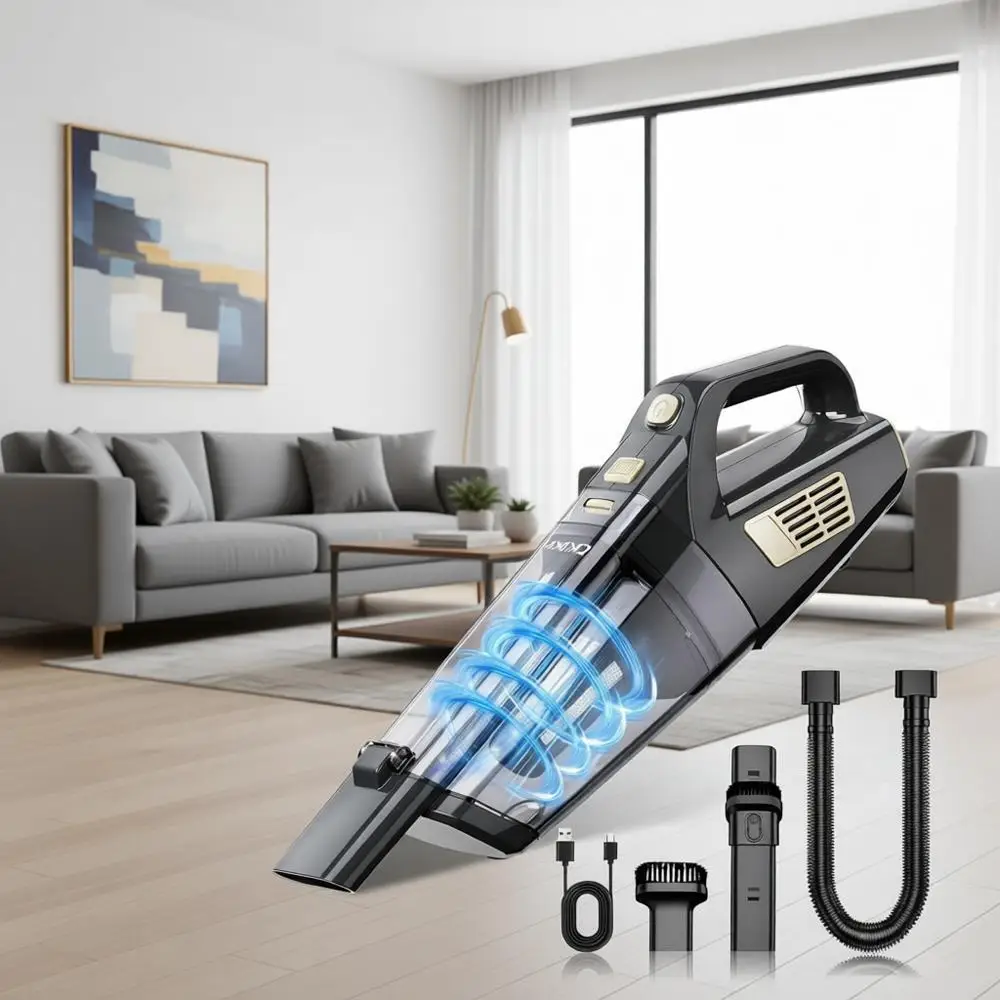 Handheld Vacuum, 15000PA Suction, Portable with Multi-Nozzles & Washable Filter, Lightweight Dust Busters, Rechargeable for Home