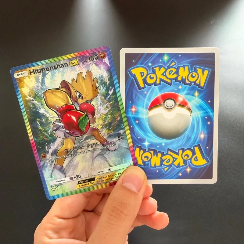 12 Style Diy PKM Tcg Pocket English Card Jolteon Mega EX Indeedee Hitmonchan Rapidash Mega-Rising Collection Flash Card view 3