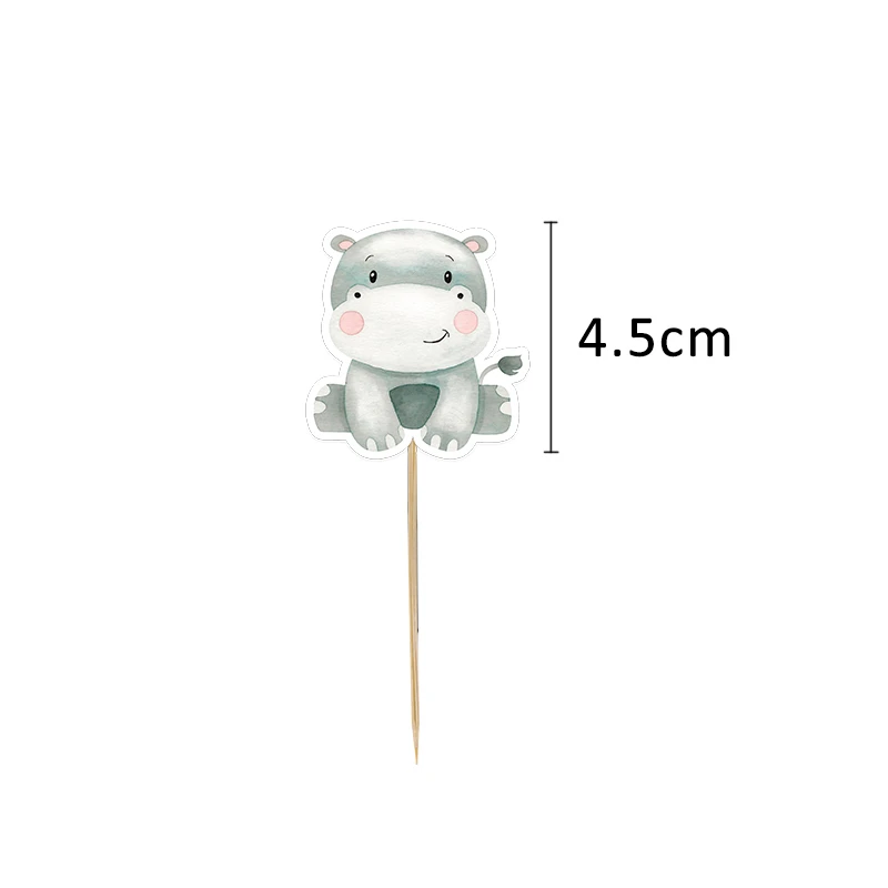 24 stks Karton Wild Dier Cake Toppers Cupcake Topper Voor Kinderen Jungle Safari Bos Verjaardagsfeestje Decoratie DIY Cupcake Supply