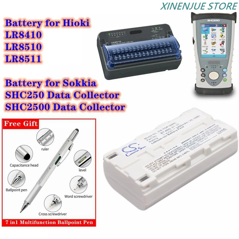 Equipment,Survey,Tes Battery 7.4V/3400mAh Z1007,BT-66Q for Hioki LR8410,LR8510,LR8511,for Sokkia SHC250,SHC2500,Data Collector