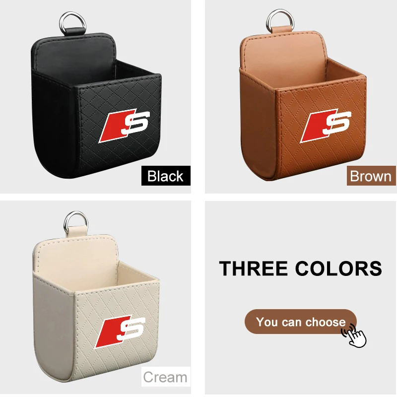 سيارة حقيبة تخزين جلدية تنفيس الهواء لوحة القيادة مرتبة معلقة المنظم صندوق لأودي سلاين A1 A3 A4L A5 A6 A7 Q3 Q7 TT R8 B5 B6 B8 #3