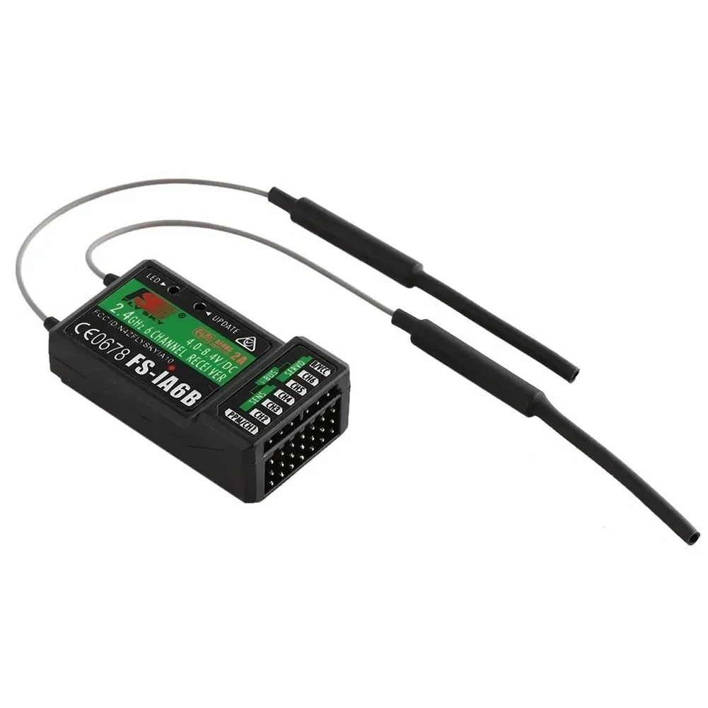 Flysky FS-IA6B 2.4G 6CH Receptor de antena dupla para avião RC Quadcopter Transmissor de controle remoto de plástico compatível com FS-I6
