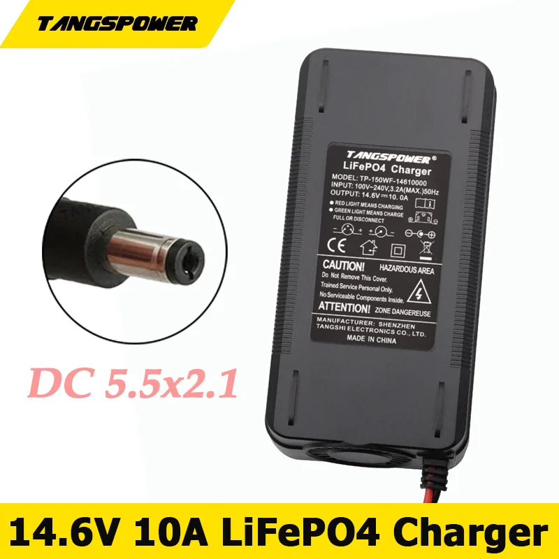 14.6V 10A Lifepo4 Battery Fast Charger 12V 10A DC Connector For 4S 12 Volt Lithium Iron Phosphate Battery Pack Charger