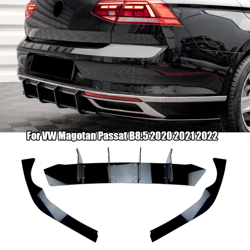 For VW Magotan Passat B8.5 2020-2022 Car Rear Bumper Strip Lip Spoiler Diffuser Splitter Scratch Canard Lip Protector Decoration