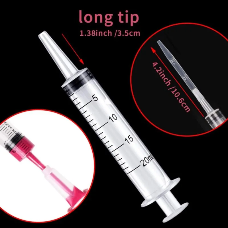 5 10 20 30 Without Needle！20ml Plastic Reusable Syringe Measuring Hydroponics Nutrient Syringe Oil Pump Pet Medicine Feeder