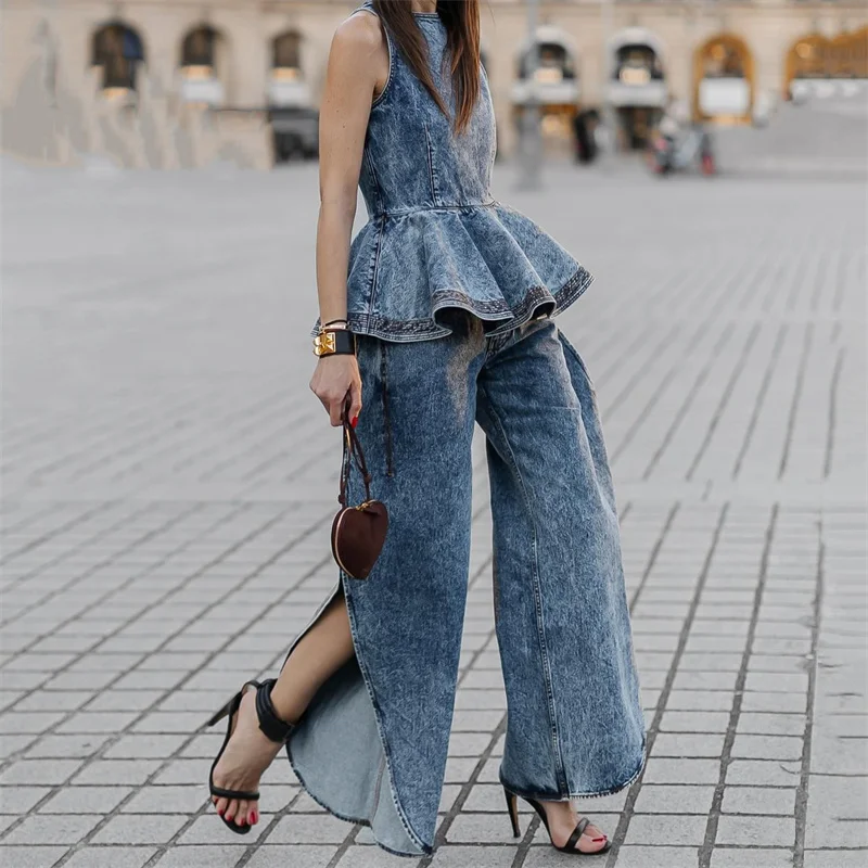 

Women's jeans 2026 summer new low waist slim fit wide leg pants Women's pants Retro pure cotton women's pants y2k Denim pants