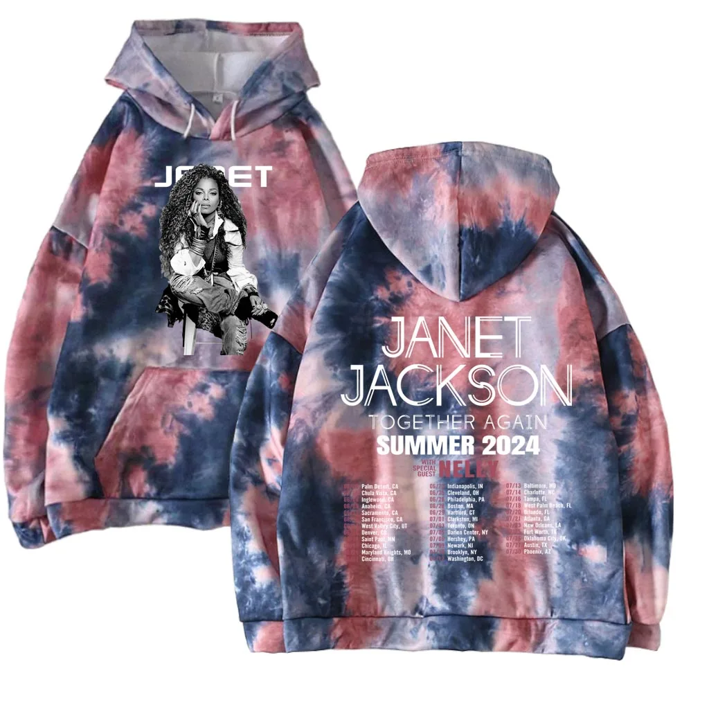 Janet Jackson Vintage Together Again Summer 2024 Tie Dye Hoodies Hoodie DropShipping