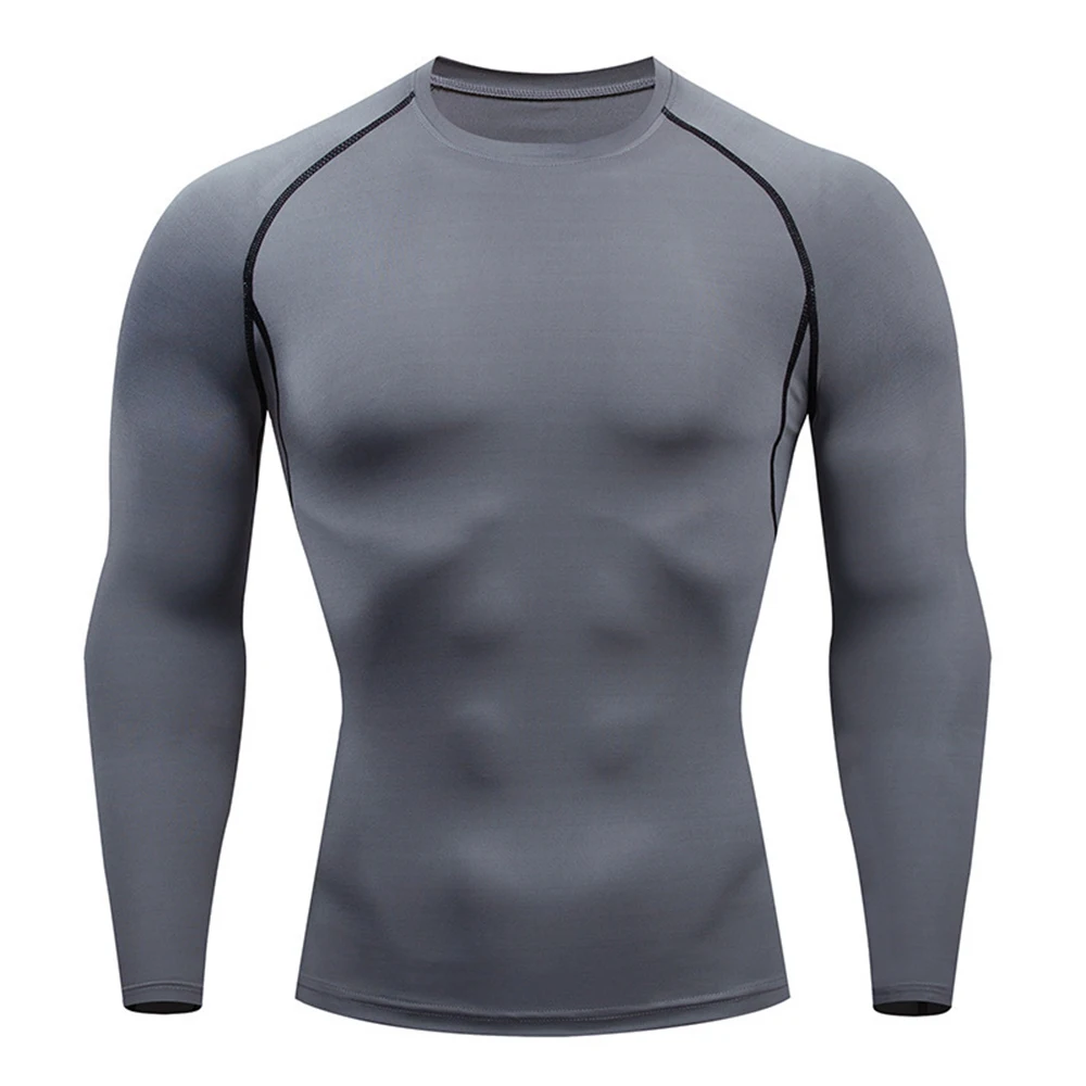 Men\'s Tight T-shirt Running Sports Fitness Training Essential Sportswear Quick-drying Fitness Tight Long-sleeved Sportswear