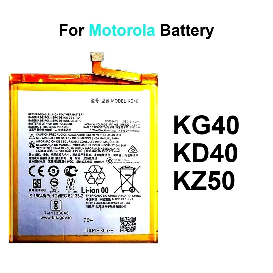 

KG40 KZ50 KD40 For Motorola Moto G8 Play Power One Macro Zoom 2015 2016 Plus 2019 Mobile Phone Battery 4000-5000Mah