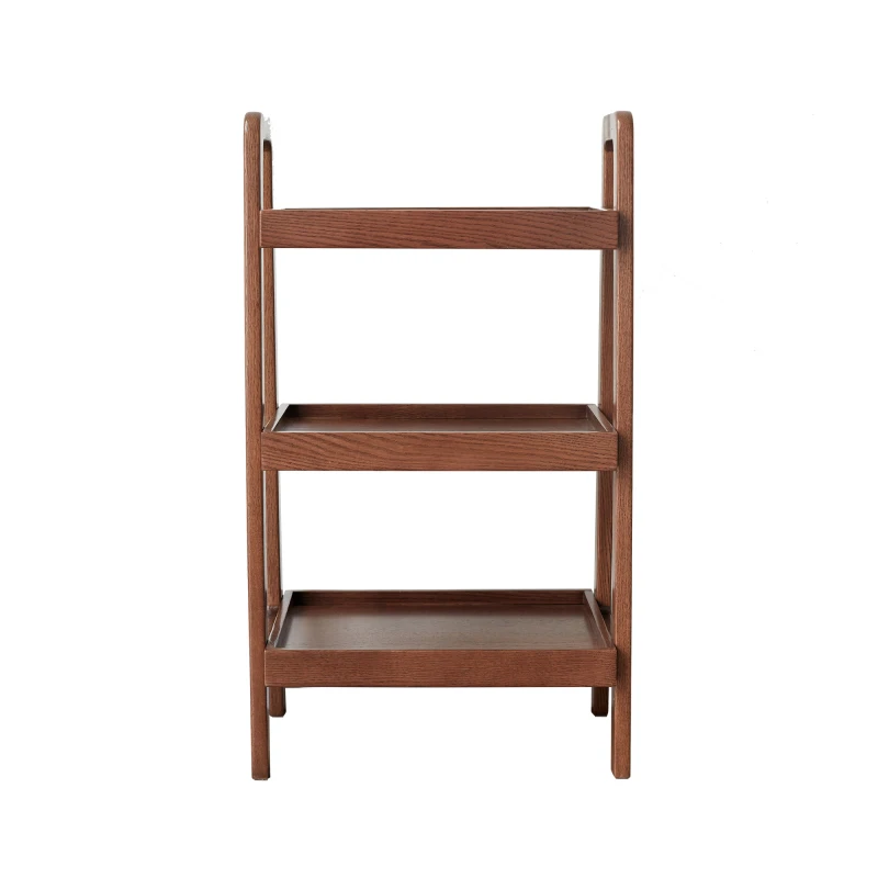 Walnut Color Oak Bench 3-Tier Beech Wood Shoe Rack Entryway Premium Storage Organizer For  Living Room Bedroom